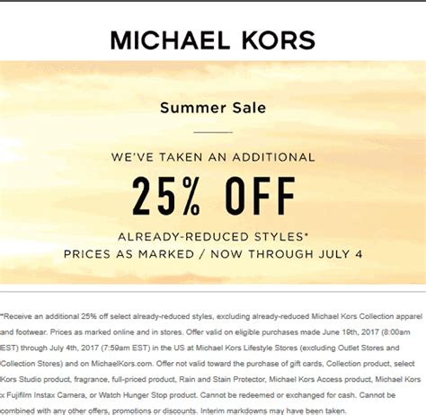 michael kors coupons 2023|michael kors coupon in store.